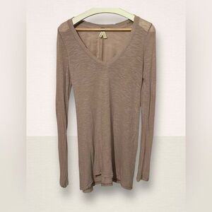 WE THE FREE Heather Gray Light Distress Long Sleeve Tunic | Sz: S | Free People